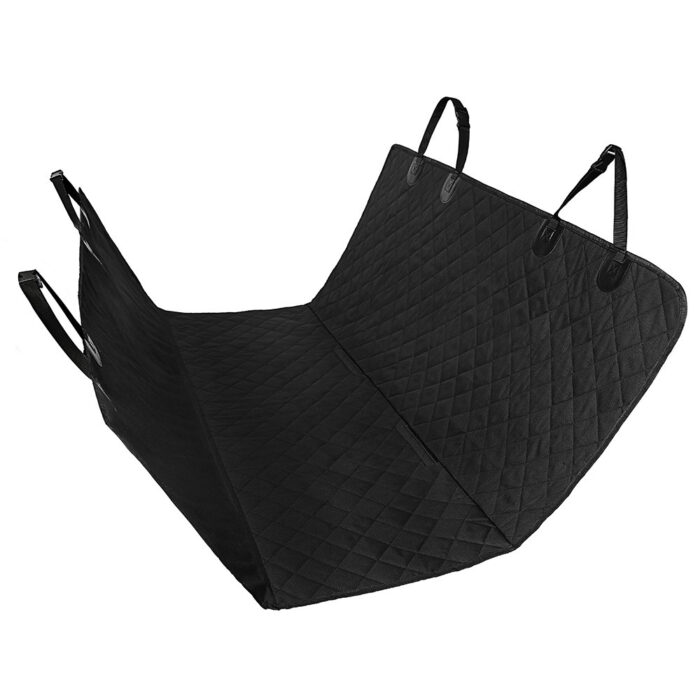 1120978106164.jpg Black quilted horse saddle pad with multiple straps for securing under a saddle