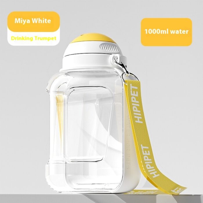 2fdb4ca5-b641-4e76-899f-6451b38f8b65_trans.jpeg Clear plastic water bottle with a yellow twist-top cap and a yellow HIPPET strap, 1000 ml capacity